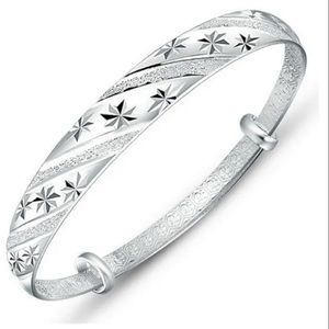 Silver Plated Star Adjustable Bangle NWT
